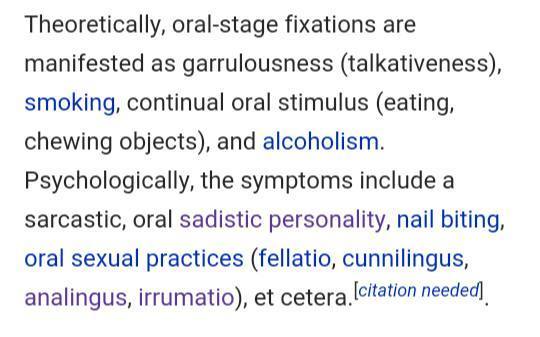 fixation at oral stage
