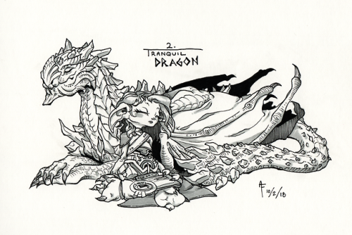 hahnchenator:Inktober Day 2: Tranquil Dragon