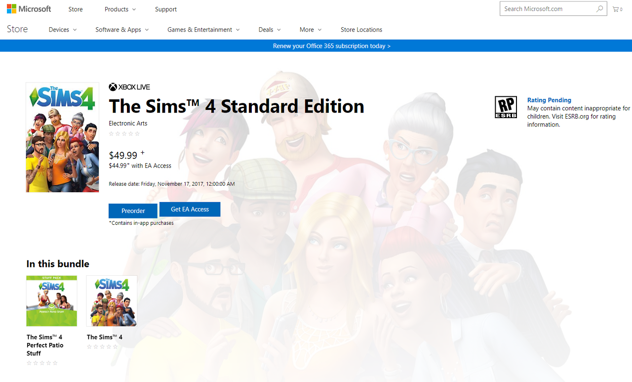 sims 4 xbox one preorder