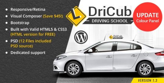 DriCub v1.6 – Driving School WordPress Theme Nulled