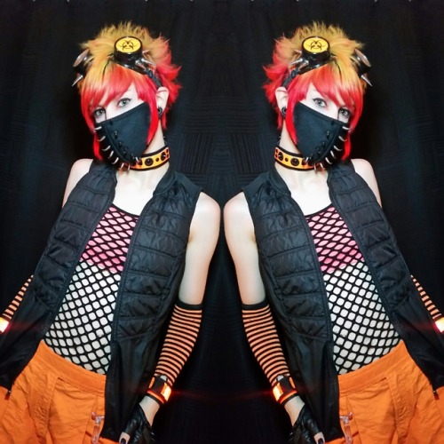 cyber cybergoth cyberpunk cyberfashion graver raver firehair ravefashion me