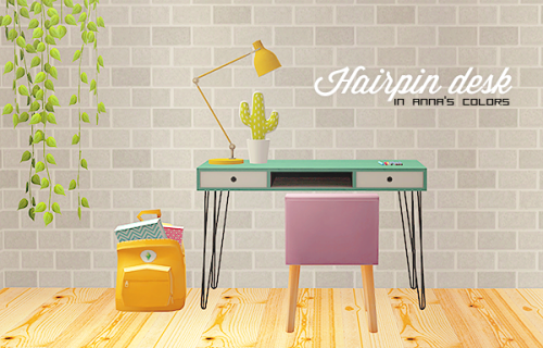 MXIMS hairpin desk - in anna’s colorsMXIMS mid-century hairpin...