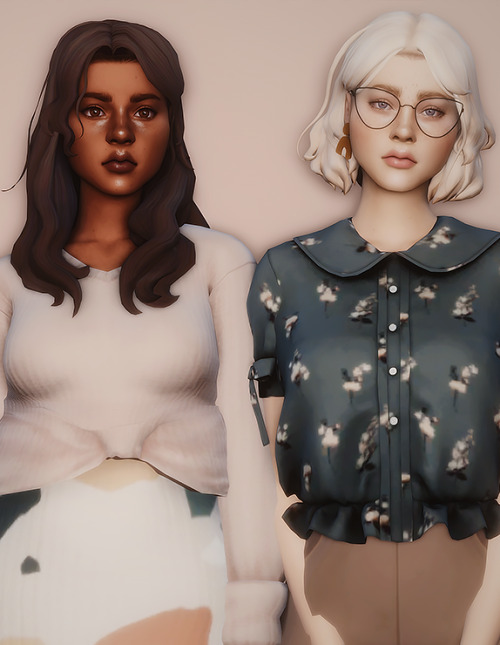elle and lyla hair recolors they are in the saccharine (edited in @catplnt‘s atn) palette no adfly + custom thumbnails if...