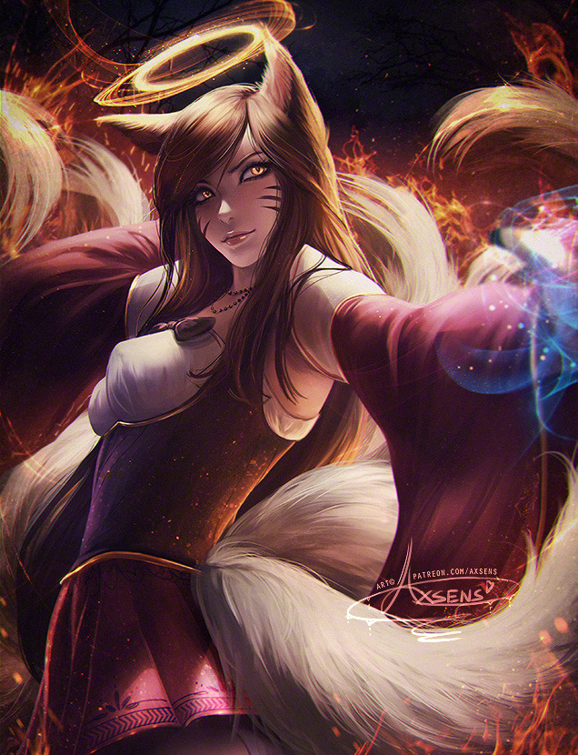 Beautiful Fox Girl Dynasty Ahri League Of 28 Oct