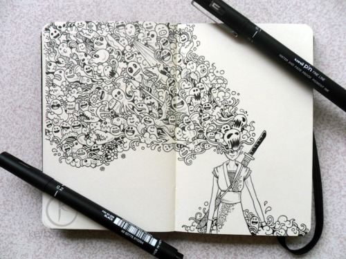 for-the-love-of-creativity:Spectacular Moleskine Doodles...