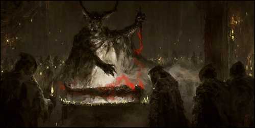 ritual dark demon fantasy art Chris Cold ChrisCold blood metal