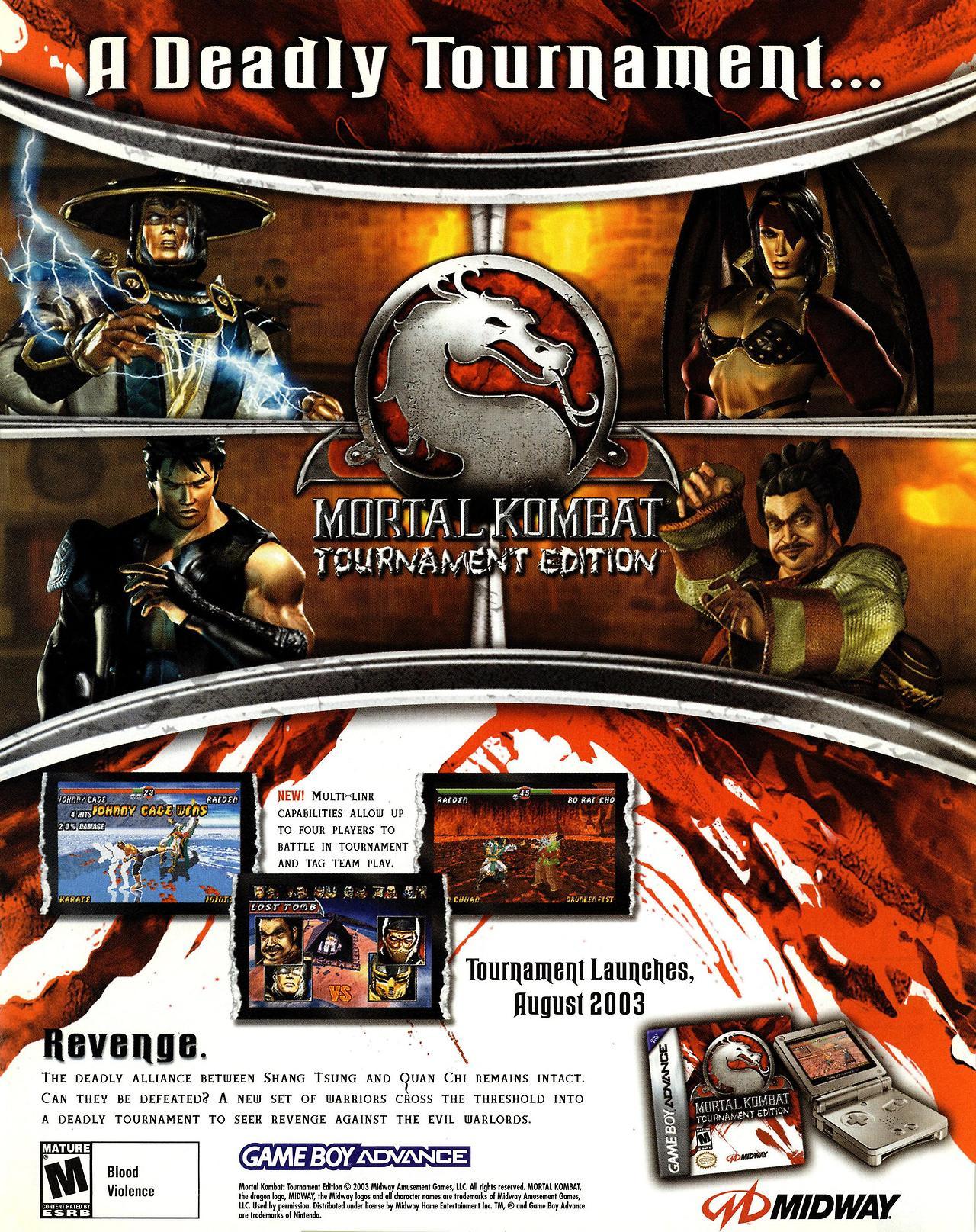 Video Game Print Ads — ‘mortal Kombat Tournament Edition Gba Usa 