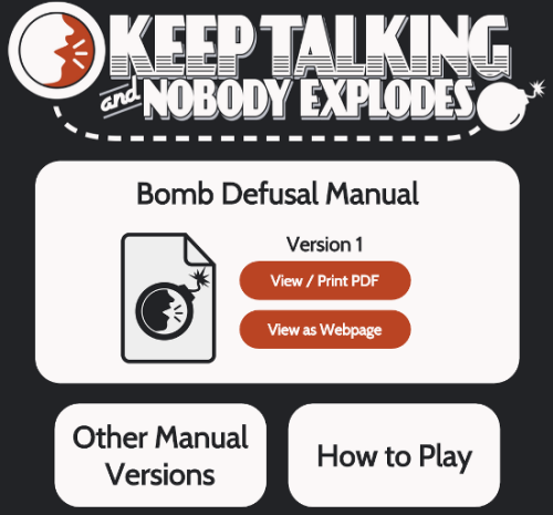 keep talking and nobody explodes manual laminated amazon