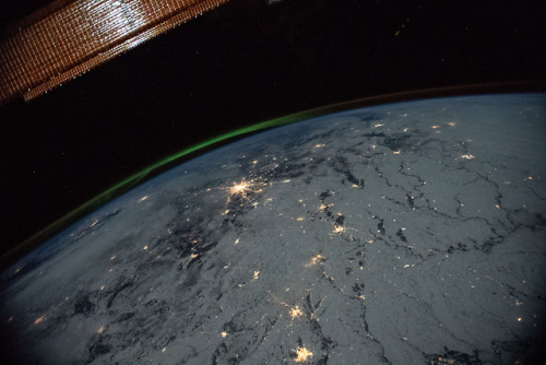 photos-of-space:Aurora over the Ukraine photographed from the...