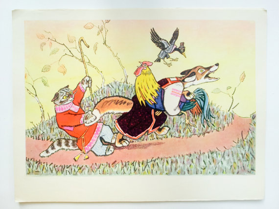 Folk tale illustration by Yevgeny Rachyov, original vintage print (1971)
Buy: http://ift.tt/2apGSEV