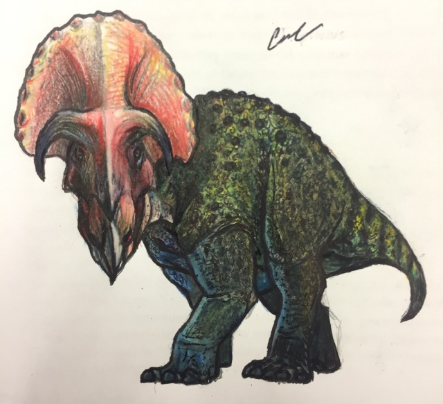 triceratops with feathers