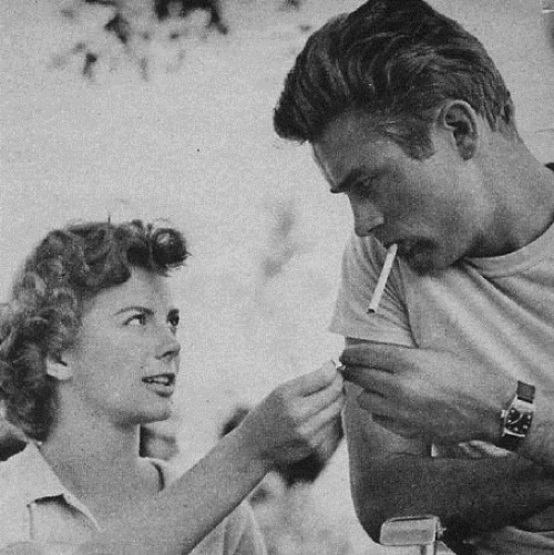 nicedawg:Natalie Wood and James Dean on the set of ”Rebel...