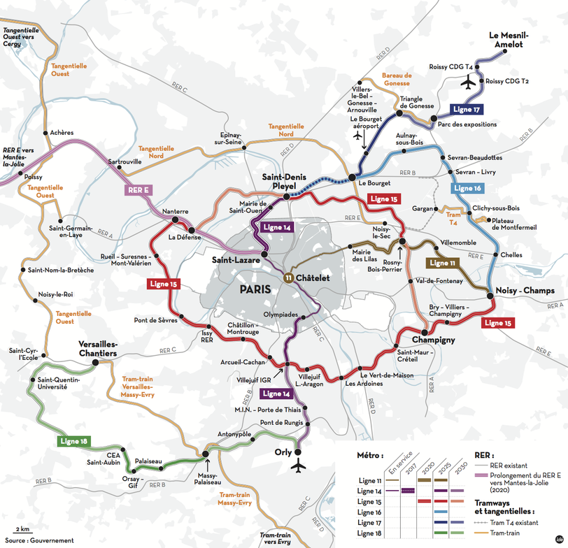 Future Map: Paris Métro, RER and Tram Expansion... - Transit Maps