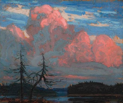 oldpaintings:Sunset, Algonquin Park, 1914 by Tom Thomson...