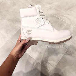 grey and white timbs