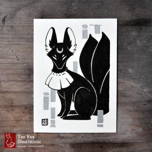 teafoxillustrations:Black Fox ACEO for Inktober.Facebook |...