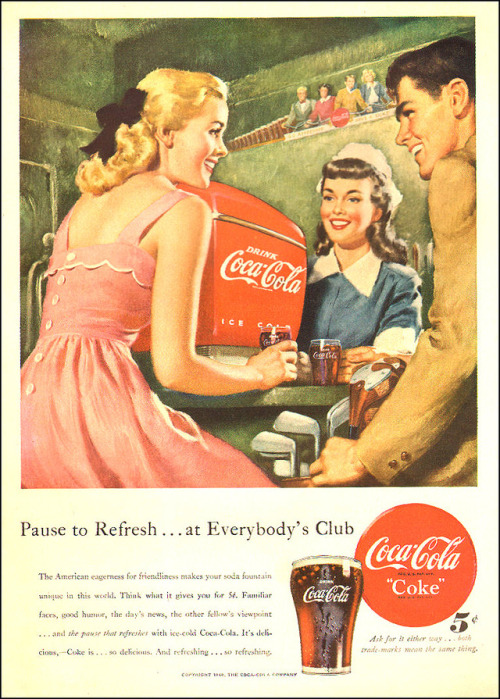 goshyesvintageads:The Coca-Cola Co, 1948