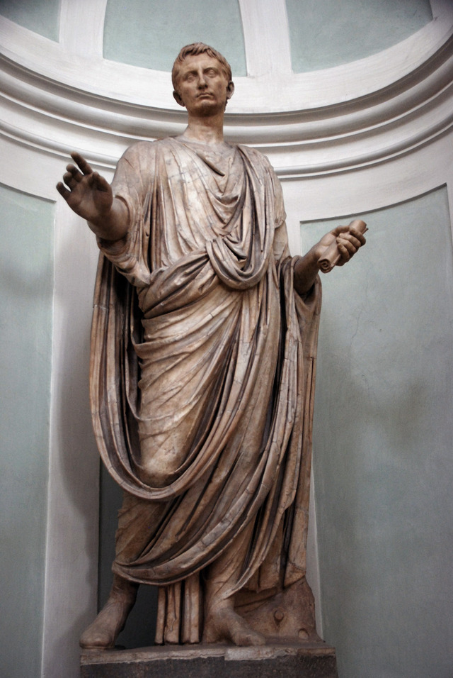 Statue of Augustus. Late I century BC. Marble....