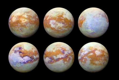 astronomyblog:These six infrared images of Saturn’s moon...