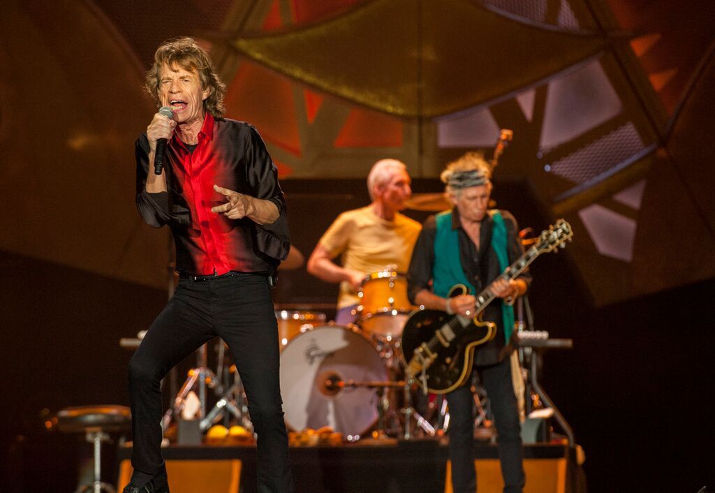 THE ROLLING STONES — The Rolling Stones on stage at the Indianapolis...