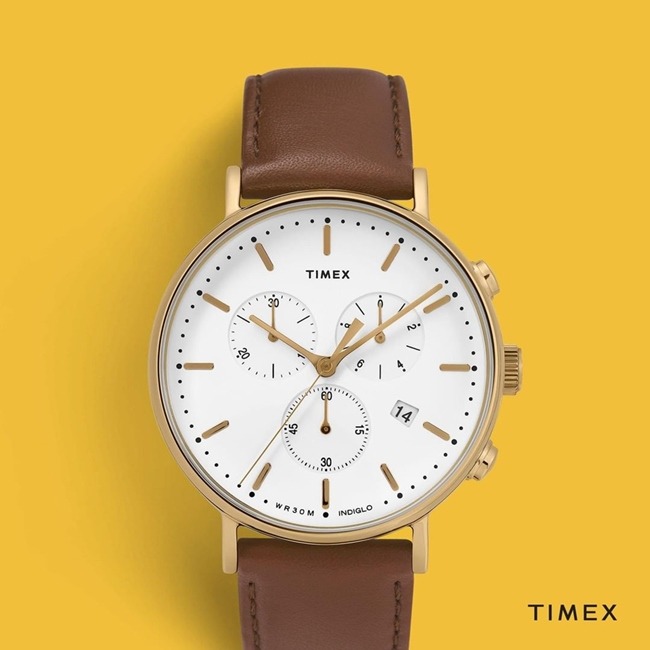 【TIMEX】天美時 復刻系列 簡約復古手錶(棕/白TXTW2T32300)