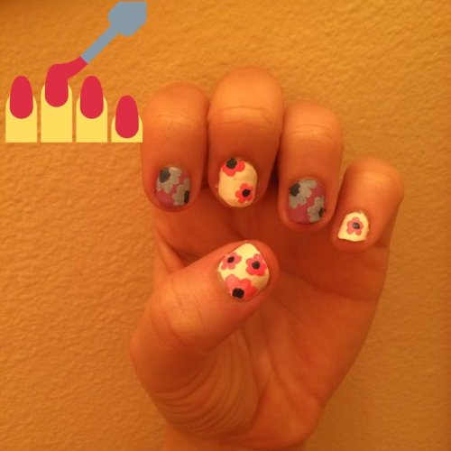 flower nail art on Tumblr