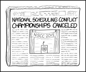 xkcd: Scheduling Conflict