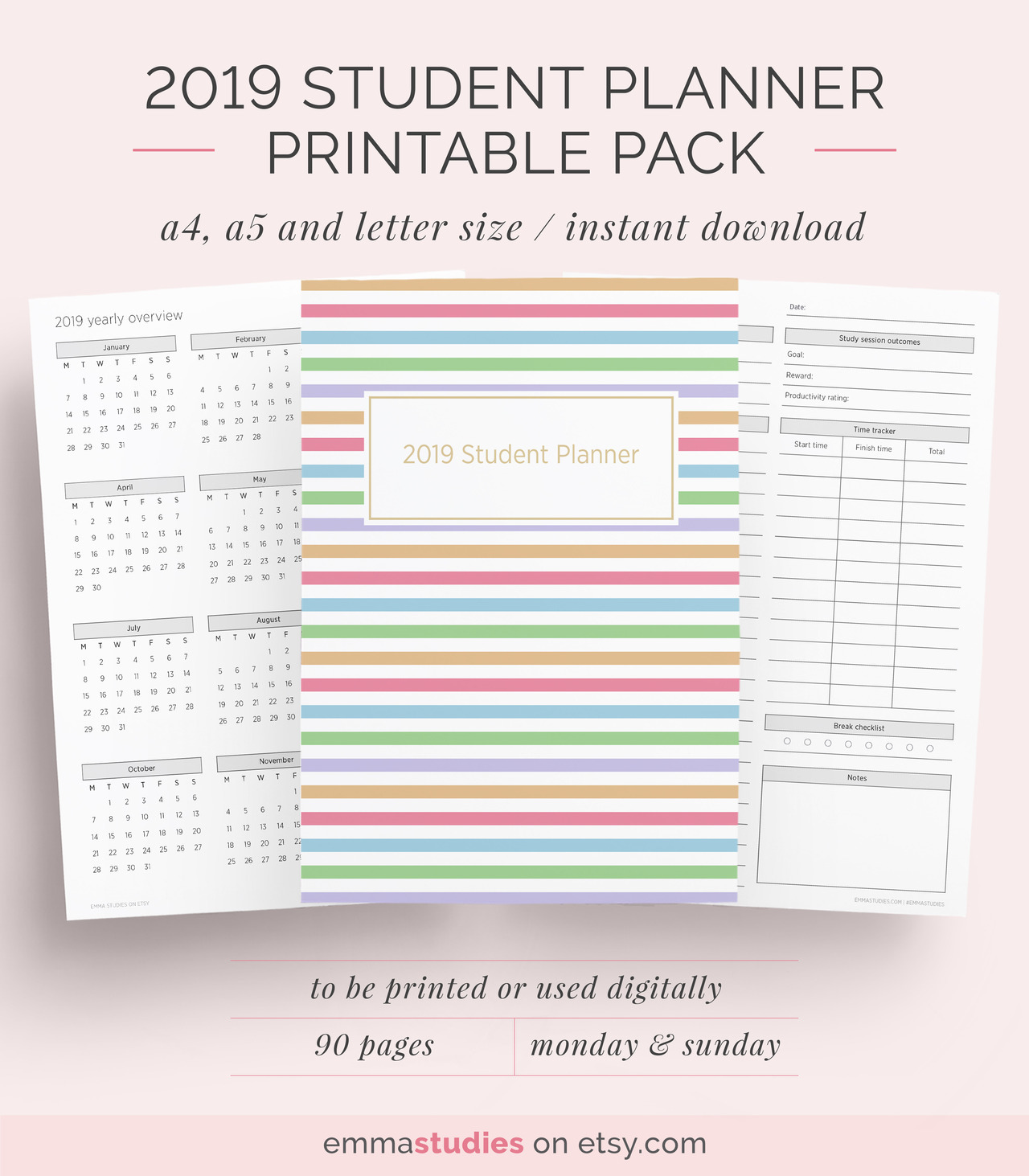 emmastudies 2019 Student Printable Planner Here... Studyblr