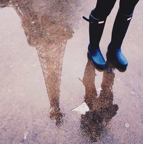 Hunter boots eiffel tower rain