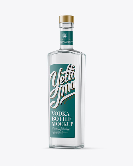 Download deSymbol — 500ml Square Clear Glass Vodka Bottle Mockup