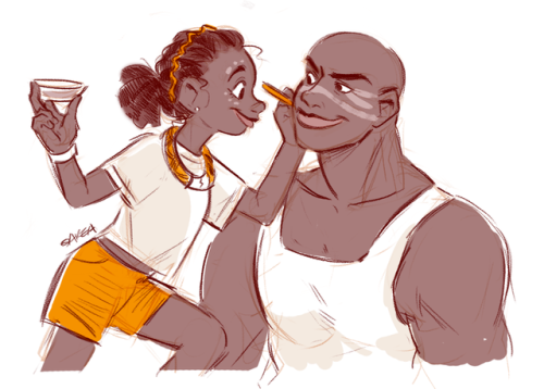 im-area:[Overwatch] Efi and Akande doodlelike father and...