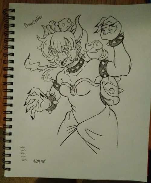 I tried drawing Bowsette.