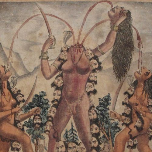 indophilia:Chinnamasta, hand-colored lithograph, c. 1875,...