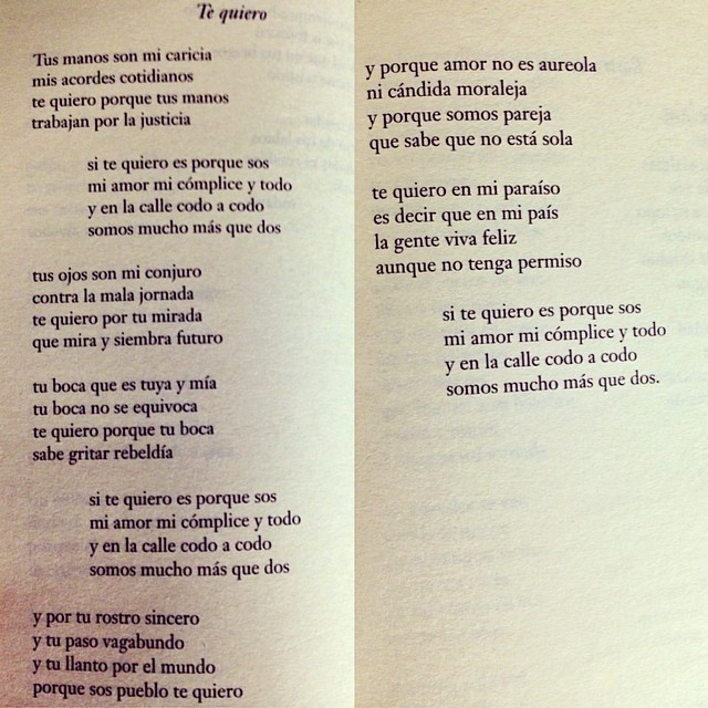 Arriba 104 Foto Poema De Amor De Mario Benedetti Te Quiero Mirada Tensa