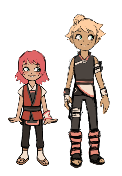 I’VE RETURNED!!! i’m here to post some narusaku kids i designed...