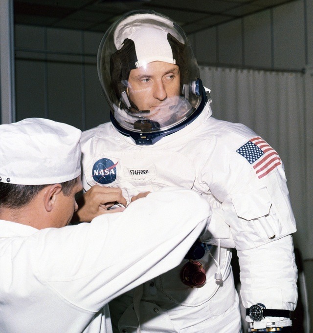 Moon Watch Universe — Apollo 10 commander Thomas Stafford seen during...