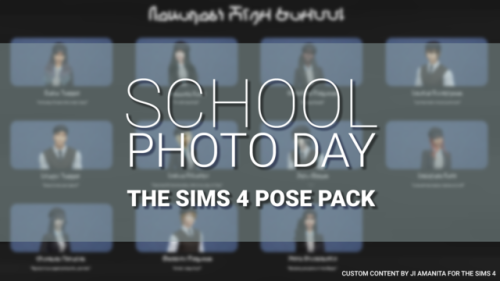 jiamanita:The sims 4 School Photo Day Pose packA pack with 11...