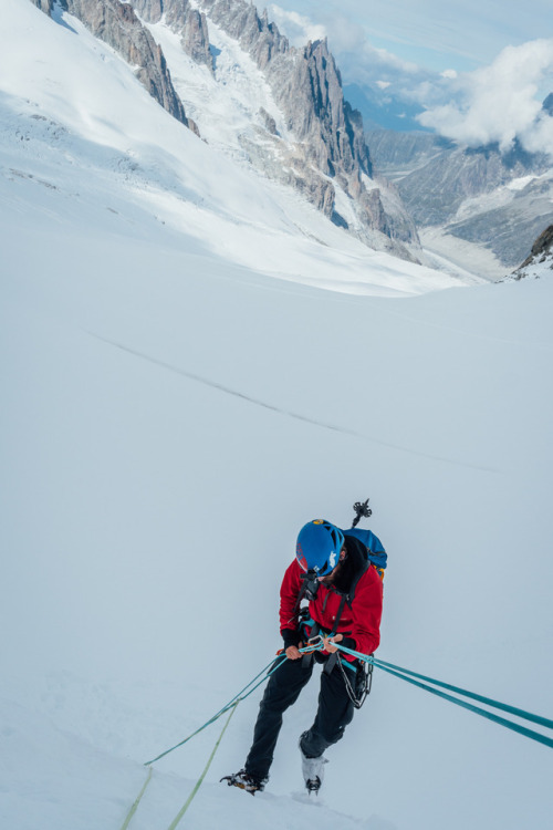 Approach & climb in the Vallee Blanche, Chamonix.