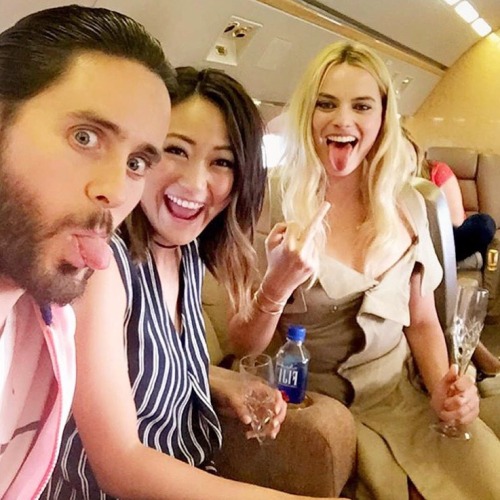 Jared, Margot, and Karen winding down after the Suicide Squad...