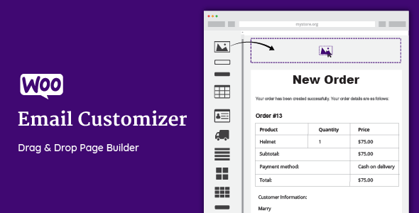 WooCommerce Email Customizer with Drag and Drop v1.5.13 Nulled