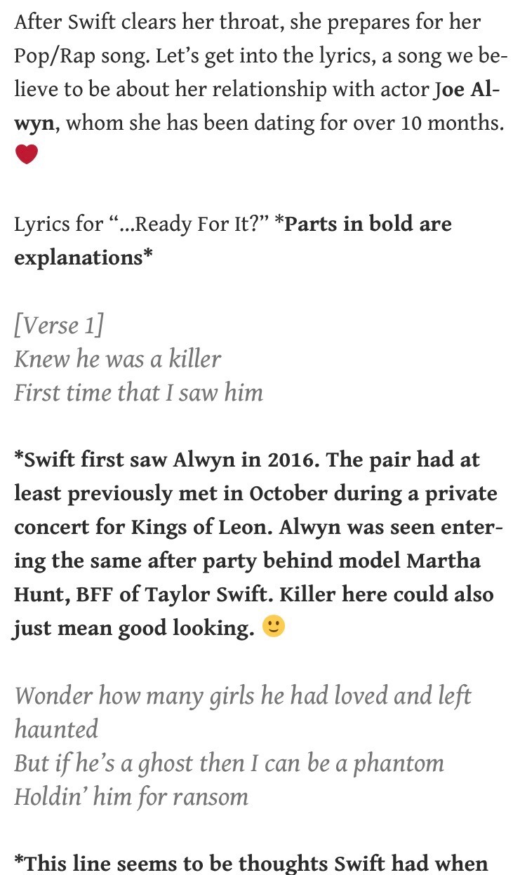 Taylor Swift Likes Joe Alwyn Fan Theory Tumblr Posts