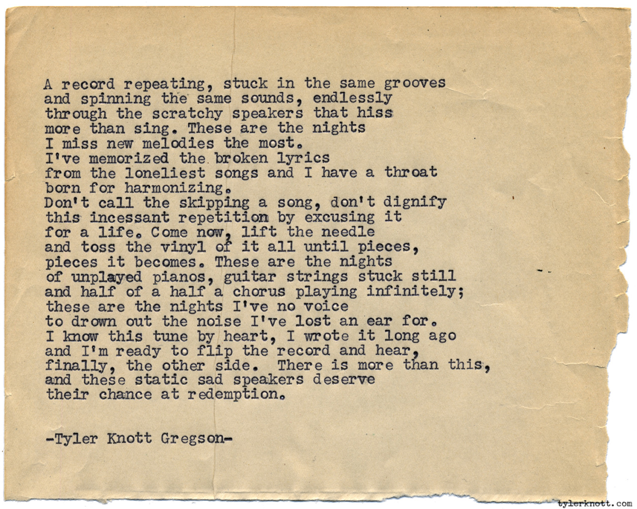 Tyler Knott Gregson — Typewriter Series #1045 by Tyler Knott Gregson ...
