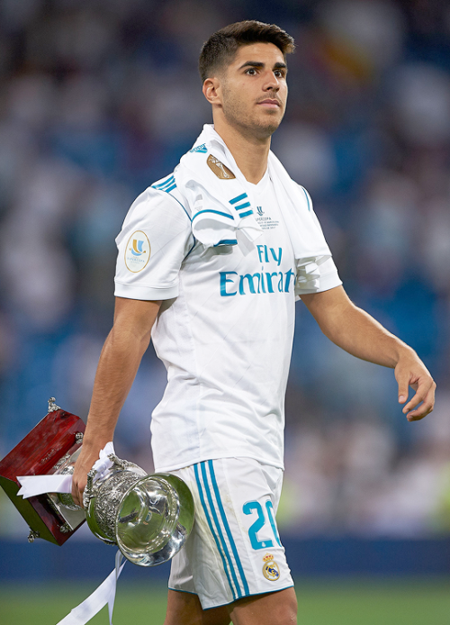 madridistaforever:Asensio with the Spanish Super Cup trophy |...