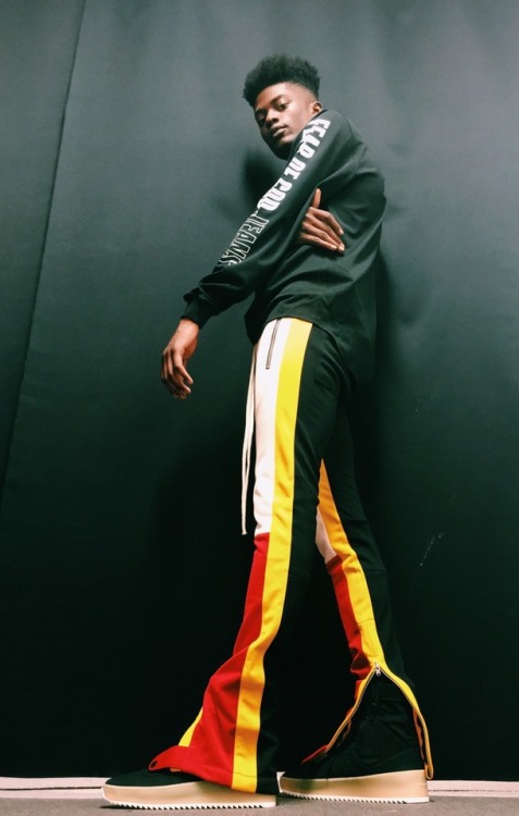 blackfashion:Yah Yah in Fear of God Track Pants @_yah_yah