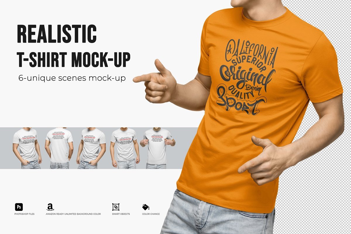 Download DESIGN MOCKUPS - Realistic T-Shirt Mock-Ups • $8 6 unique ...