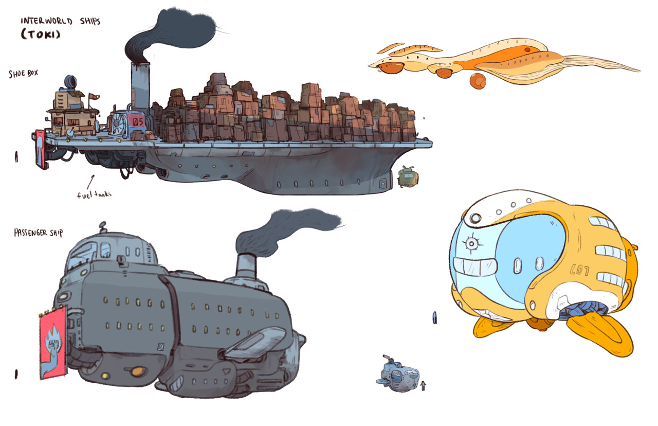 5 Worlds — Some color model sheets and preproduction work for...
