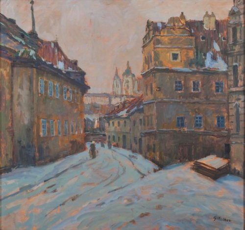 Nerudovka - Gustav Macoun Czech,1892-1934 oil... - Cozyhuarique