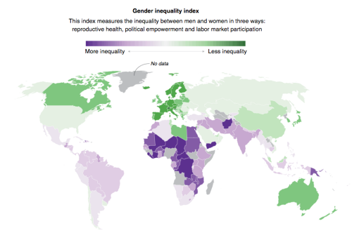 Huffpostgraphics: The State Of Gender Equality... - Maps On The Web