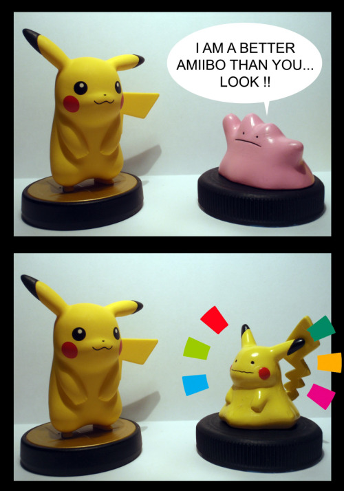 smashgod:Cute post on Reddit.  Now I want a Dittochu Amiibo.