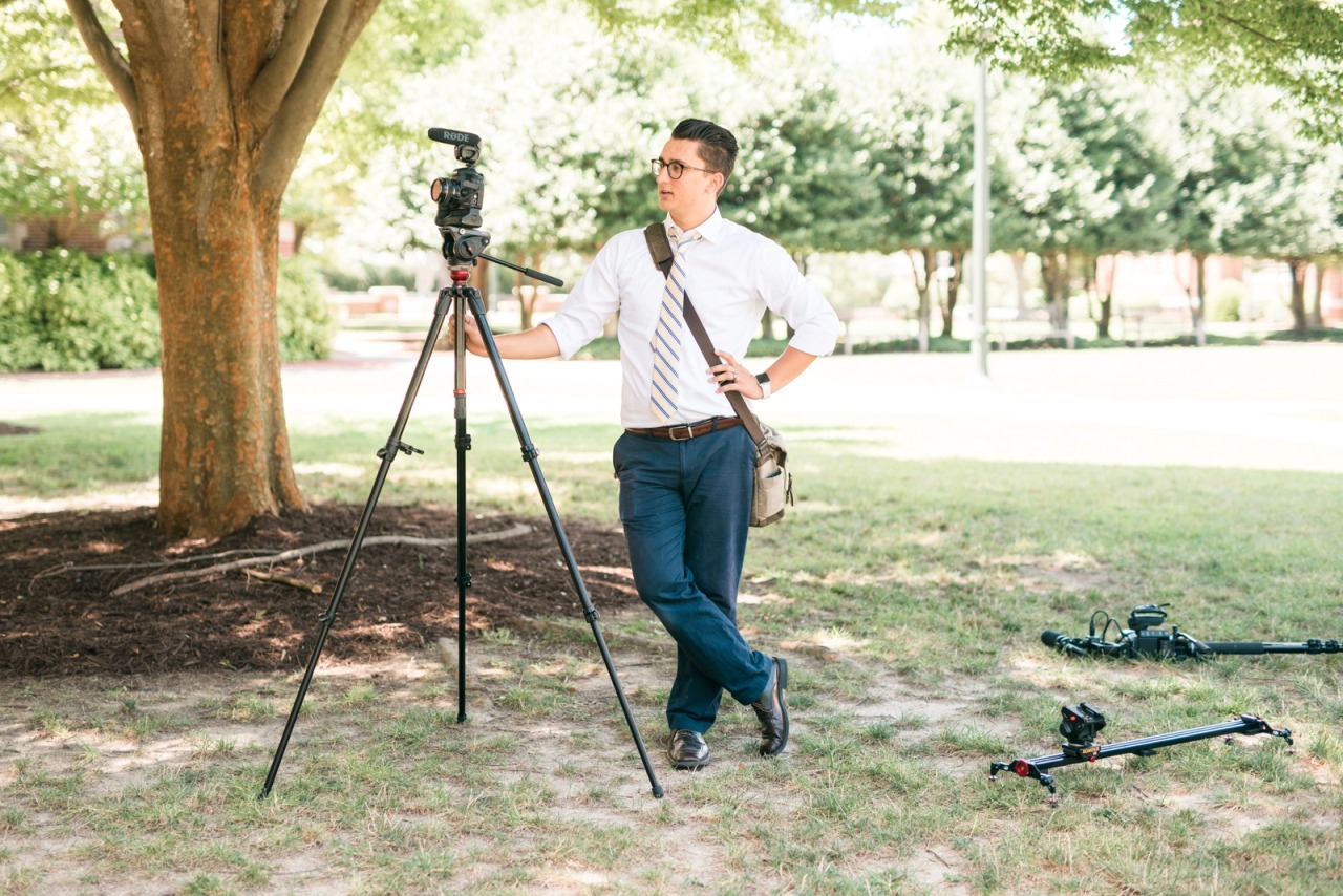 wedding photographer with a tripod